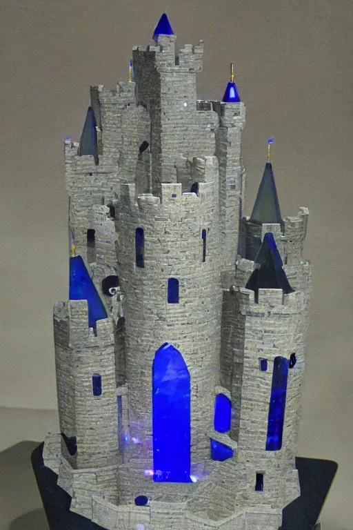 Image similar to a huge castle made out of sapphire stone