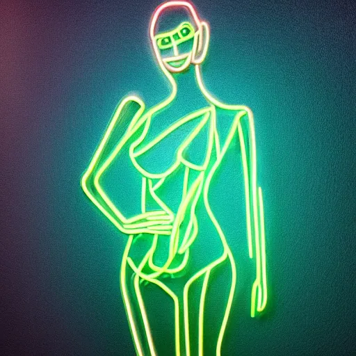 Prompt: 3 d neon art of a womens body, ultra detailed