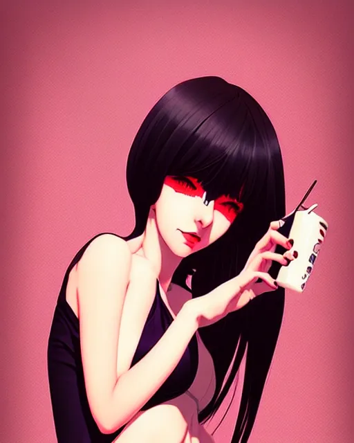 Image similar to a beautiful succubus by ilya kuvshinov