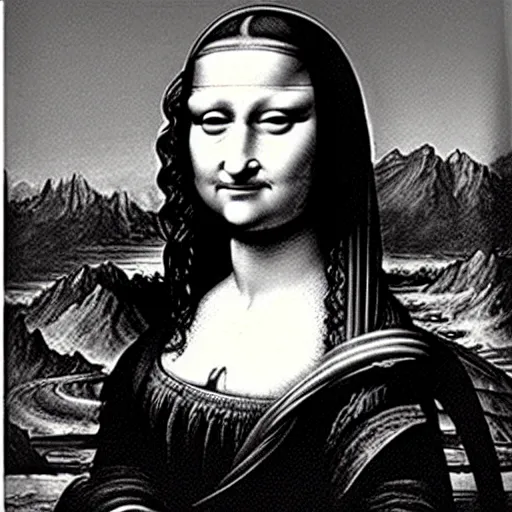 Image similar to monalisa in the style of Gustave Doré!!!!!!!!!!!!!!!!!!!, etching, etching, etching painting, etching!!!!!!!!!!!!!!!!!!!, wood-engraving!, Gustave Doré, Gustave Doré, Gustave Doré!!!!!!!!!!