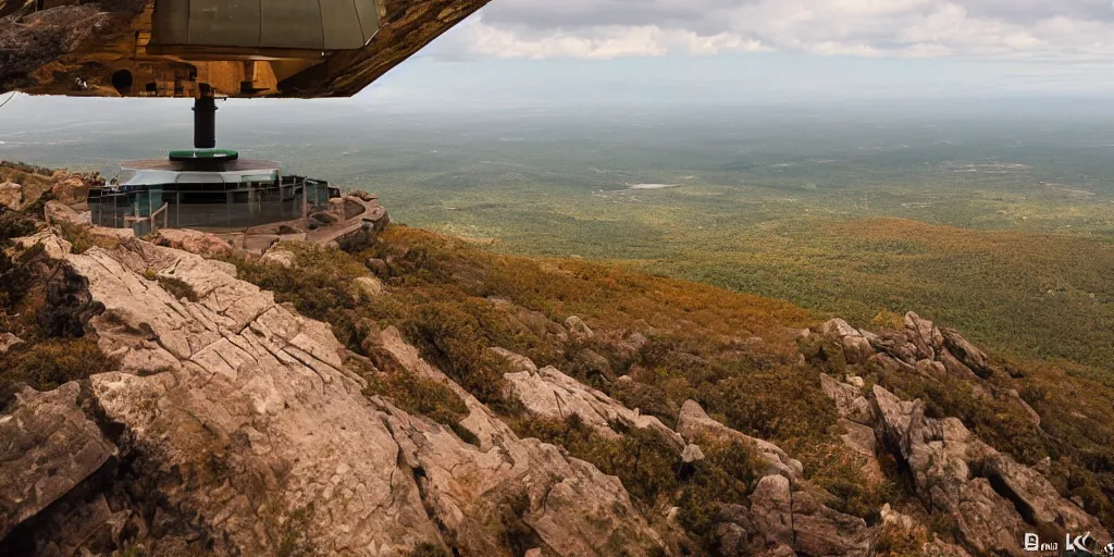 Prompt: stunning landscape of an observatory on a mountain by brian k. vaughan