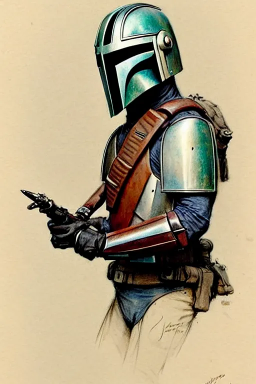 Image similar to (((((1950s mandolorian . muted colors.))))) by Jean-Baptiste Monge !!!!!!!!!!!!!!!!!!!!!!!!!!!