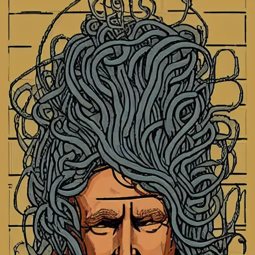 Prompt: donald trump as medusa