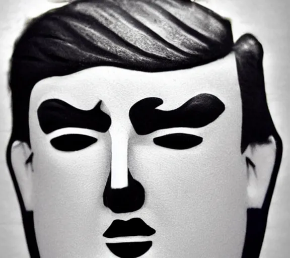 Prompt: highly detailed face shot of donald trump with black hair, white face, ap news photo