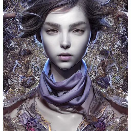 Image similar to the portrait of a blueberry that resembles an absurdly beautiful, graceful, elegant, sophisticated mature girl, an ultrafine hyperdetailed illustration by kim jung gi, irakli nadar, intricate linework, bright colors, octopath traveler, final fantasy, unreal engine 5 highly rendered, global illumination, radiant light, detailed and intricate environment