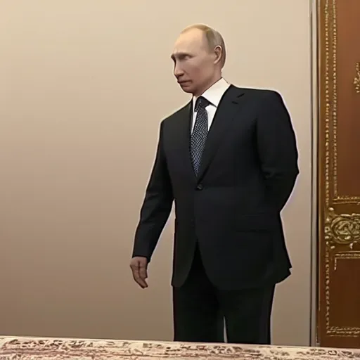 Prompt: putin making a youtube apoligy video