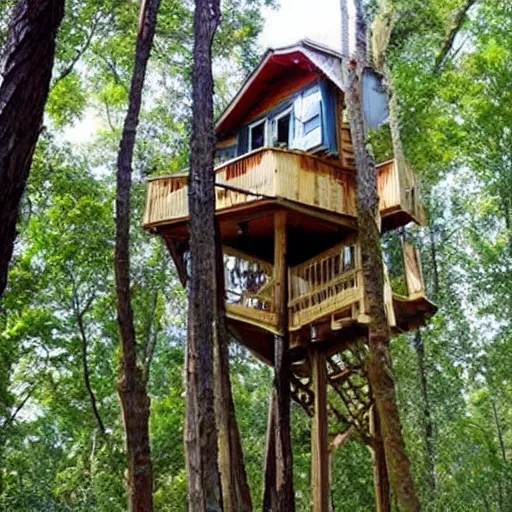 Image similar to the coolest looking treehouse