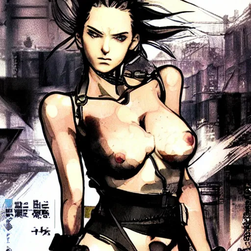 Prompt: 💣 🚦 🍈 girl, yoji shinkawa