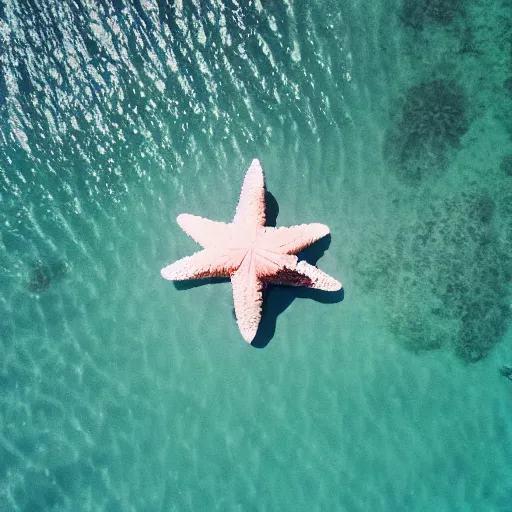 Prompt: patrick star drone photograph