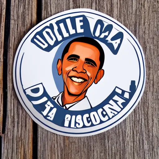 Prompt: Little Barack Obama sticker illustration