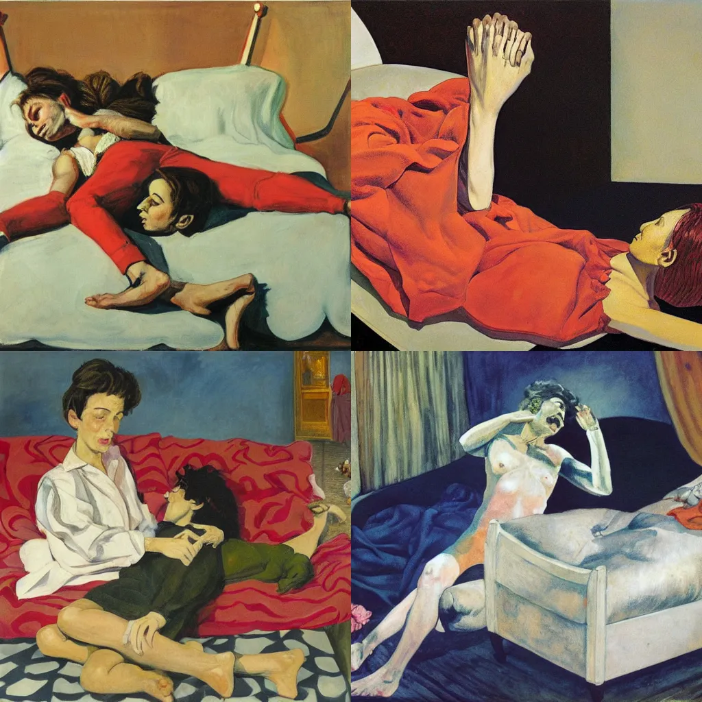 Prompt: dream a little dream of me, paula rego