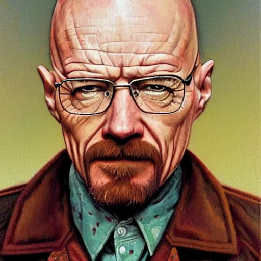 Image similar to Walter White as a painter, artwork by Earl Norem,