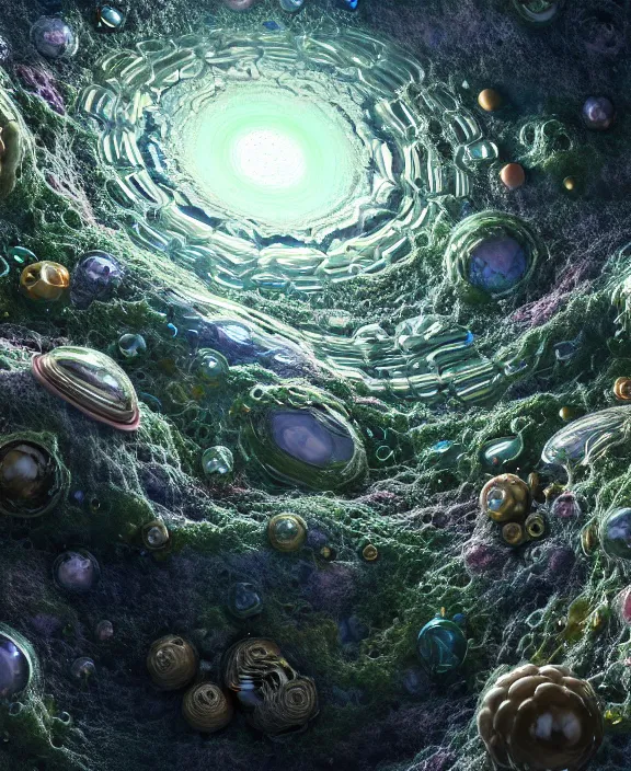 Prompt: opulent transparent clear see - through image of microbes, botany, milky way environment, ultra realistic, concept art, tilt - shift, photorealistic, octane render, 8 k, unreal engine. art by gustave dore and nori inoguchi and sam kaplan and zachary goulko and christopher marley and artgerm