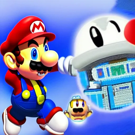 Prompt: Jeff goldblum as Mario character, video game render