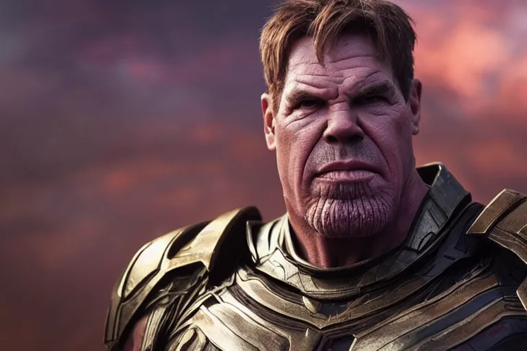 Prompt: promotional still of brian cox as thanos, 4 k, highly detailed,