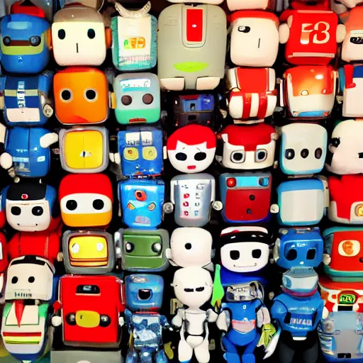 Prompt: robot plushie collection