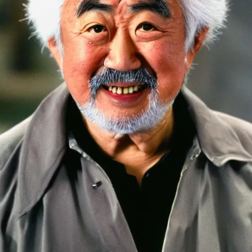 Prompt: pat morita as miyagi