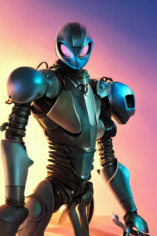 Image similar to epic mask helmet robot ninja portrait stylized as fornite style game design fanart by concept artist gervasio canda, behance hd by jesper ejsing, by rhads, makoto shinkai and lois van baarle, ilya kuvshinov, rossdraws global illumination radiating a glowing aura global illumination ray tracing hdr render in unreal engine 5