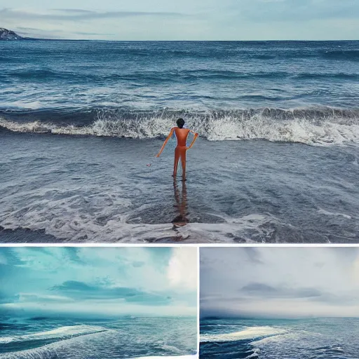 Image similar to the sea transform into a person professional photo