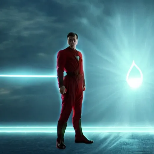 Image similar to Nikola Tesla as a superhero, movie still from The Watchmen, 4k