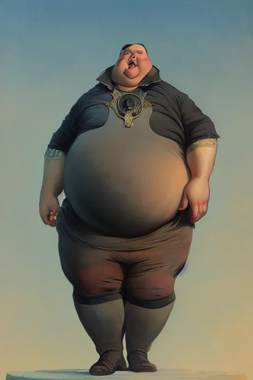 Image similar to an overweight man as a human cannonball, realistic painting, symmetrical, highly detailed, digital painting, artstation, concept art, smooth, sharp focus, illustration, cinematic lighting, art by artgerm and greg rutkowski and alphonse mucha