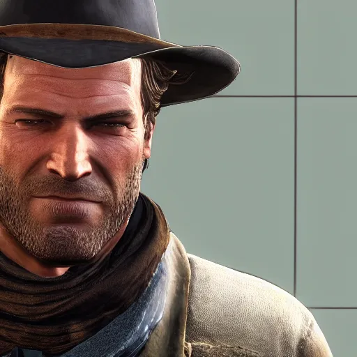 Prompt: Arthur Morgan Mugshot