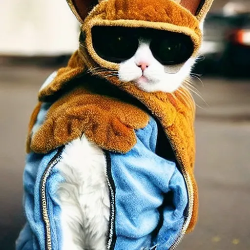 Image similar to cute cat wearing jacket