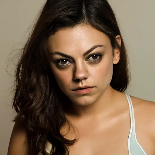 Prompt: mila kunis swimming, photography, studio lighting, night, 4 5 mm lens, high resolution 8 k,