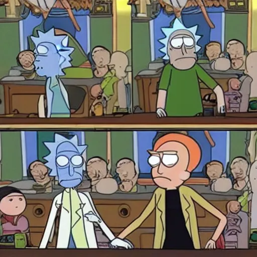 Prompt: Rick and morty on the game of thrones