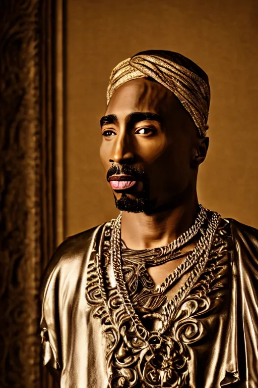 Image similar to tupac wear roman dress, high resolution, photorealistic, smooth, 4 k, aesthetic lighting, baroque object, sharp focus, hyperdetailed object, professional photography, pullitzer winning photo by : canon eos 5 d mark iv, by karah mew and adnan abidi and jodie bateman