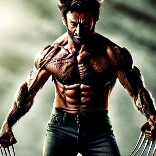 Image similar to Hugh Jackman as wolverine 4K quality