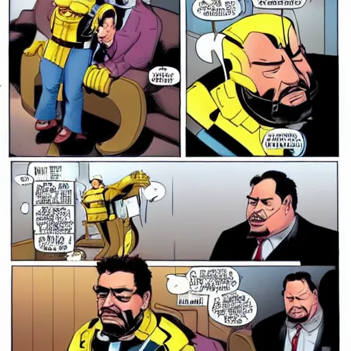 Image similar to fat tony stark to tired to become iron man