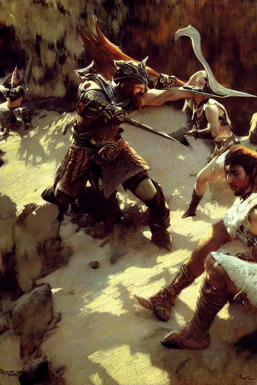 Image similar to skyrim, painting by gaston bussiere, craig mullins, j. c. leyendecker, edgar degas