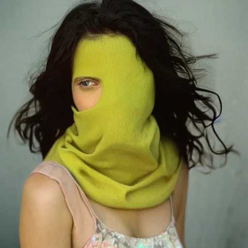 Image similar to female balaclava photography portrait, epic film still