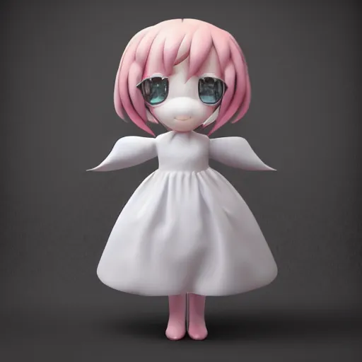 Prompt: cute fumo plush of a girl who is made of transparent translucent melty gel, pbr, bokeh, vray