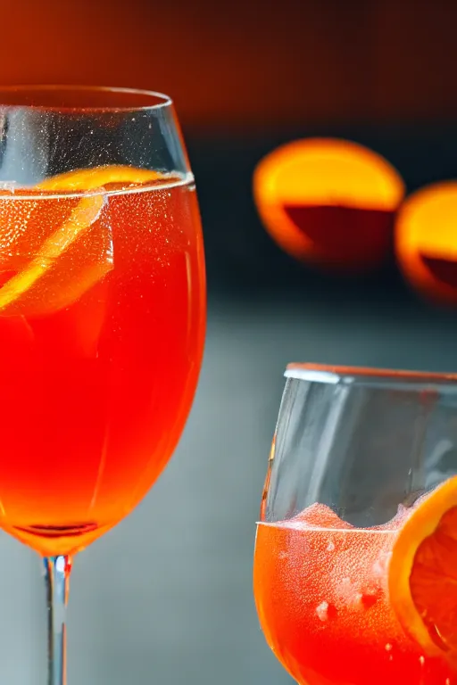 Prompt: abstract glass of aperol spritz