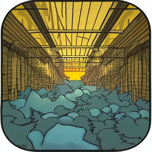 Image similar to creative app icon ,by studio ghibli ,by mc escher