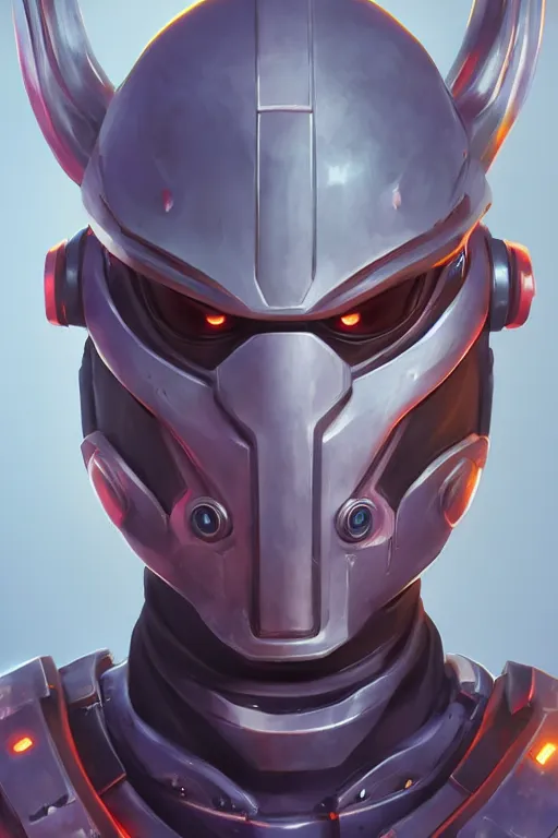 Image similar to epic mask helmet robot ninja portrait stylized as fornite style game design fanart by concept artist gervasio canda, behance hd by jesper ejsing, by rhads, makoto shinkai and lois van baarle, ilya kuvshinov, rossdraws global illumination radiating a glowing aura global illumination ray tracing hdr render in unreal engine 5