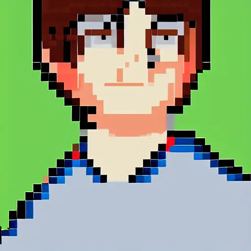 Image similar to Pixel art of Rebecca Chambers from the Resident Evil series