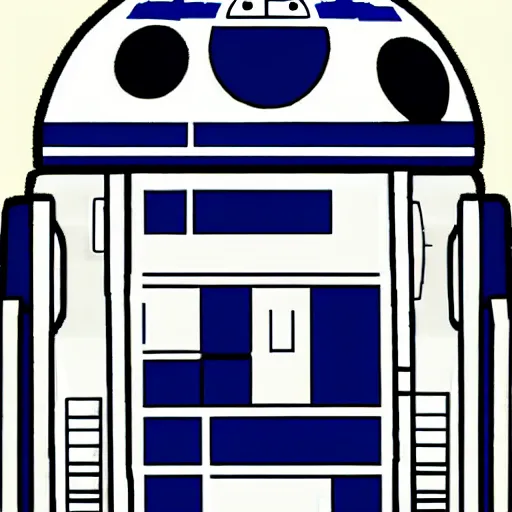 Prompt: r 2 d 2, by ken sugimori