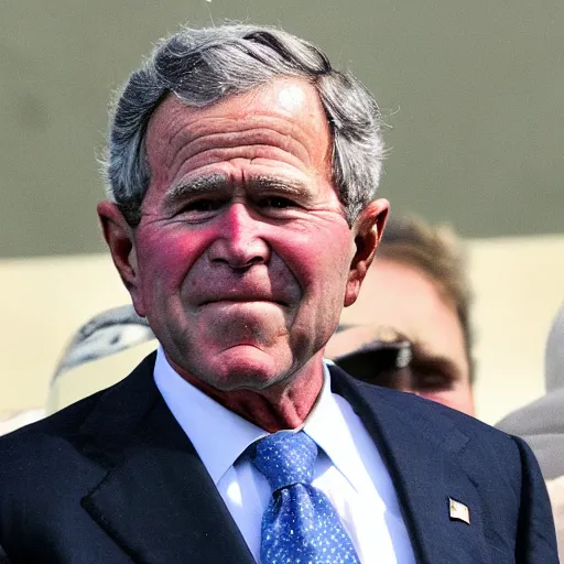 Image similar to george bush wearing tinfoil cone hat