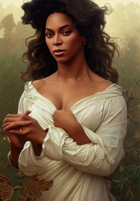 Prompt: beyonce, intricate, elegant, highly detailed, digital painting, artstation, concept art, smooth, sharp focus, illustration, art by artgerm and greg rutkowski and alphonse mucha and william - adolphe bouguereau