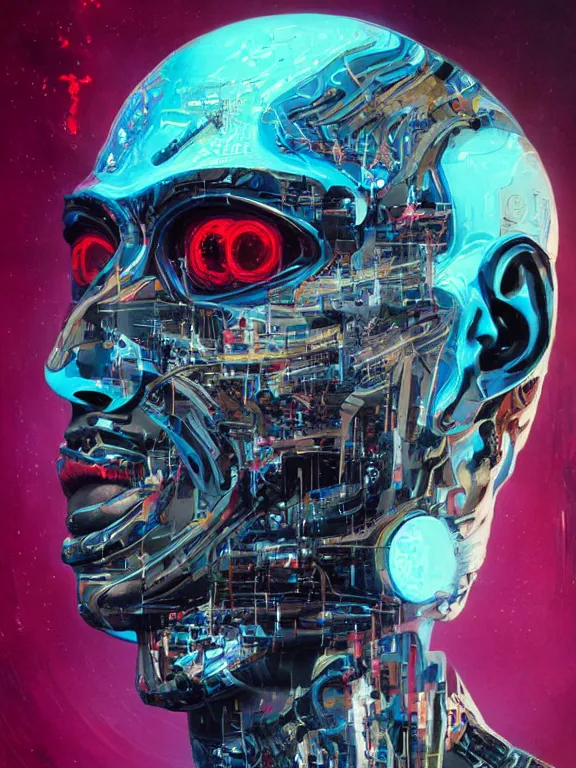 Prompt: art portrait of cybernetic organism,8k,by tristan eaton,Stanley Artgermm,Tom Bagshaw,Greg Rutkowski,Carne Griffiths,trending on DeviantArt,face enhance,hyper detailed,minimalist,cybernetic, android, blade runner,full of colour,