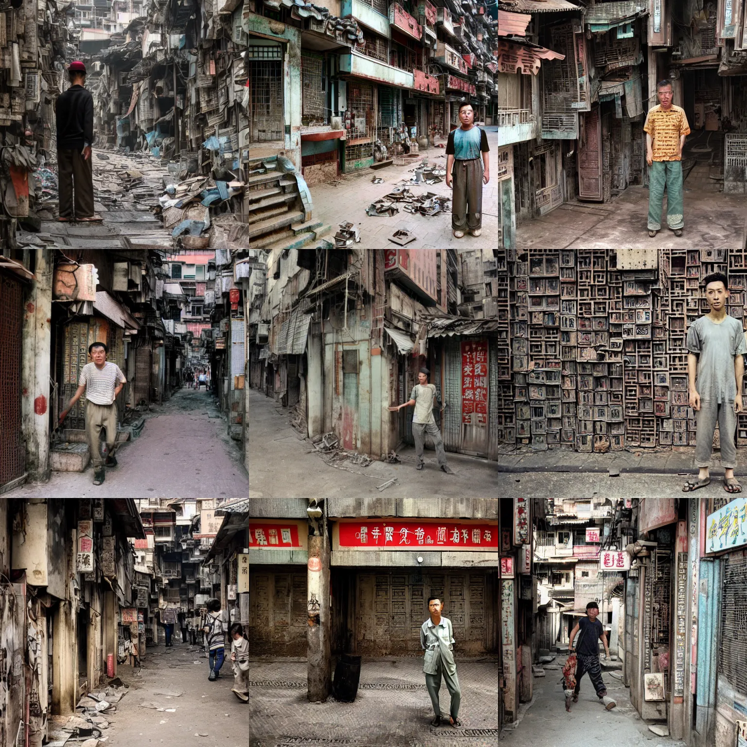 Prompt: average kowloon walled city dweller