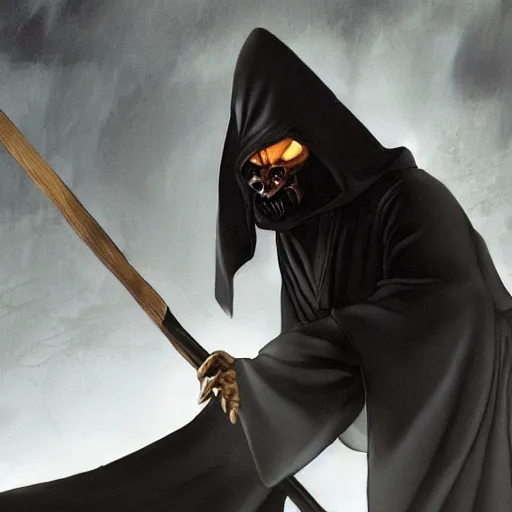 Image similar to a photo of master splinter as the grim reaper