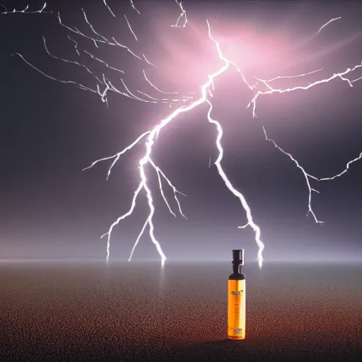 Image similar to Lightning in a bottle, 4K octane render, depth of field