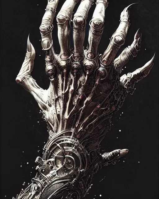 Image similar to human hand anatomy for artists fantasy character portrait, ultra realistic, cinematic, concept art, wide angle, intricate details, hologram, highly detailed by greg rutkowski, aaron horkey, gaston bussiere, craig mullins, simon bisley, arthur rackham