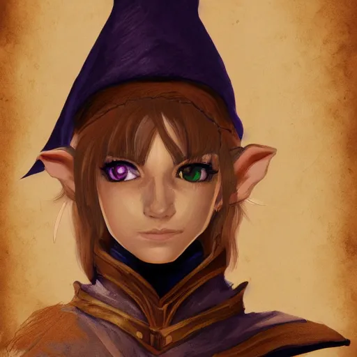 Image similar to Portrait of a young elf wizard, magic scholar, D&D, trending on artstation.