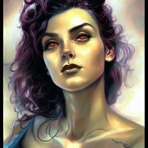 Prompt: a portrait in the style of charlie bowater and donato giancola and virgil finlay.