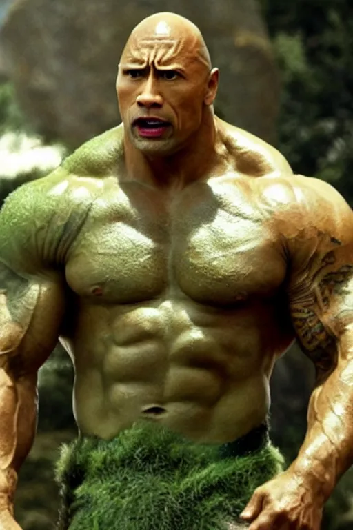 Image similar to Dwayne The Rock Johnson as Shreck